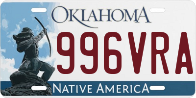 OK license plate 996VRA