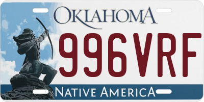 OK license plate 996VRF