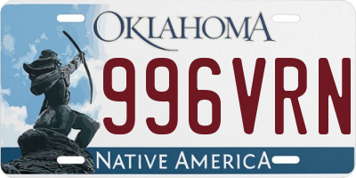 OK license plate 996VRN