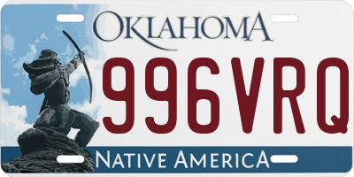 OK license plate 996VRQ
