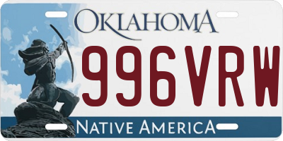 OK license plate 996VRW