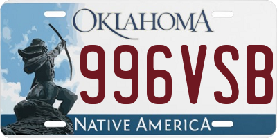 OK license plate 996VSB