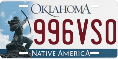 OK license plate 996VSO