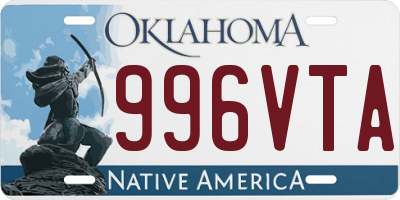 OK license plate 996VTA