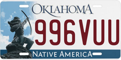 OK license plate 996VUU