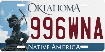 OK license plate 996WNA