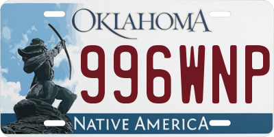 OK license plate 996WNP