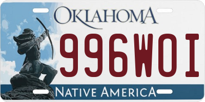 OK license plate 996WOI