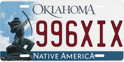 OK license plate 996XIX