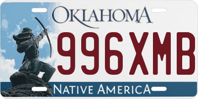OK license plate 996XMB