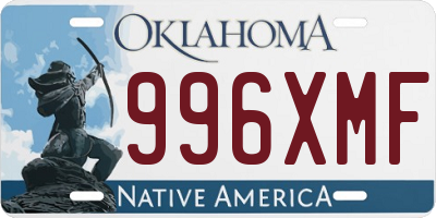 OK license plate 996XMF