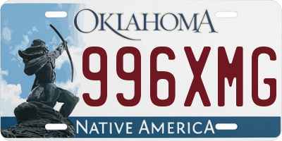 OK license plate 996XMG