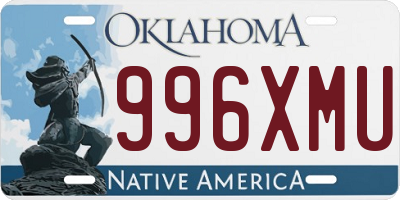 OK license plate 996XMU