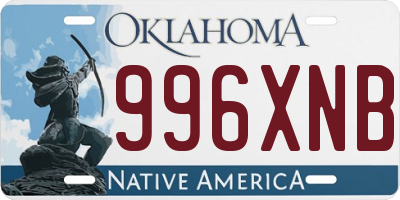 OK license plate 996XNB