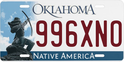 OK license plate 996XNO