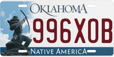 OK license plate 996XOB