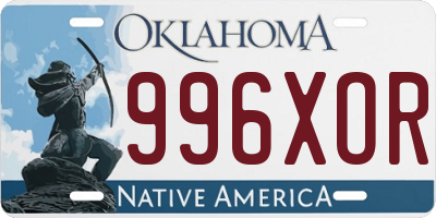 OK license plate 996XOR