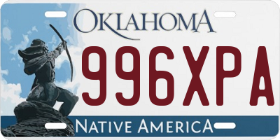 OK license plate 996XPA