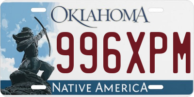 OK license plate 996XPM