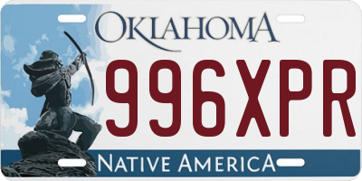 OK license plate 996XPR