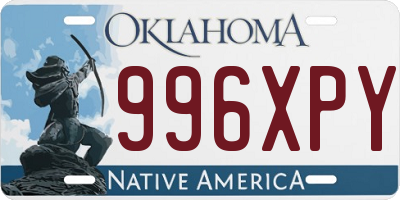 OK license plate 996XPY