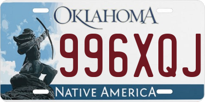 OK license plate 996XQJ