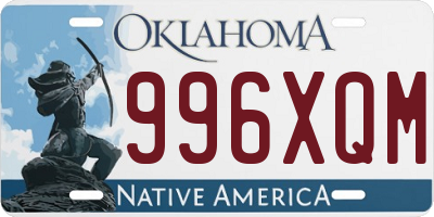 OK license plate 996XQM