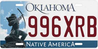 OK license plate 996XRB