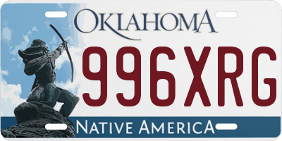 OK license plate 996XRG