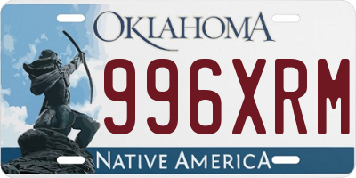 OK license plate 996XRM