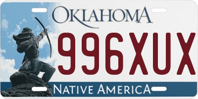OK license plate 996XUX