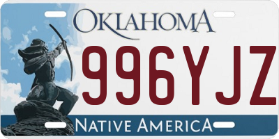 OK license plate 996YJZ