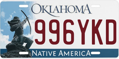 OK license plate 996YKD