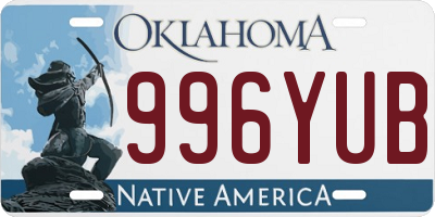 OK license plate 996YUB