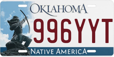 OK license plate 996YYT