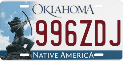 OK license plate 996ZDJ