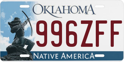OK license plate 996ZFF
