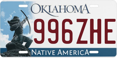 OK license plate 996ZHE