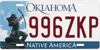 OK license plate 996ZKP