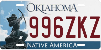 OK license plate 996ZKZ