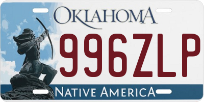 OK license plate 996ZLP