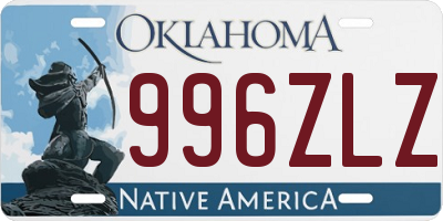 OK license plate 996ZLZ