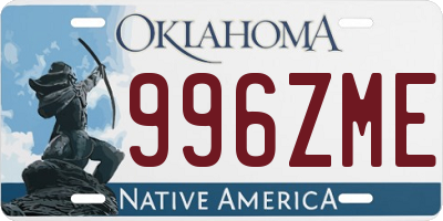 OK license plate 996ZME