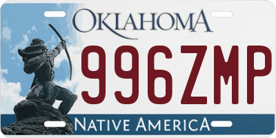 OK license plate 996ZMP