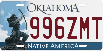 OK license plate 996ZMT