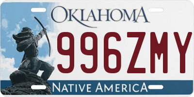 OK license plate 996ZMY