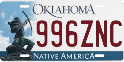 OK license plate 996ZNC