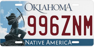 OK license plate 996ZNM