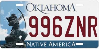 OK license plate 996ZNR