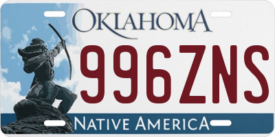 OK license plate 996ZNS